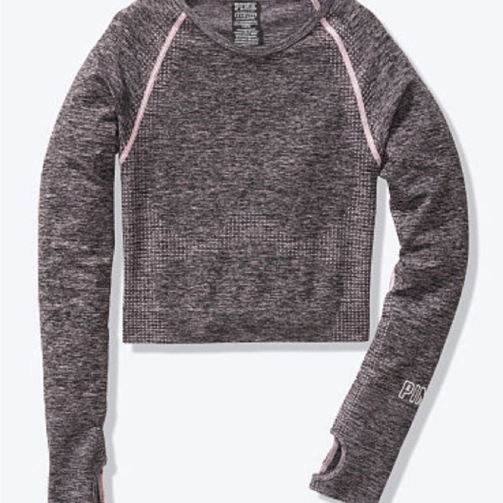 Victoria's Secret Pink Seamless Crop Top - Gray